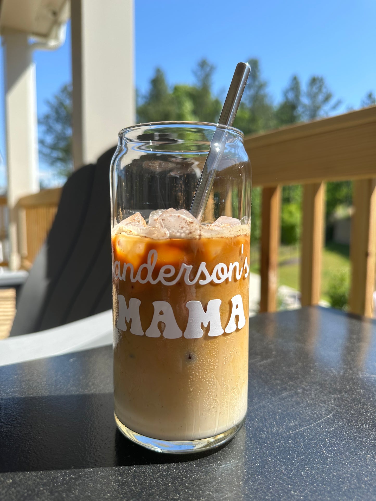 Custom Child Name/Mama Glass Can Cup
