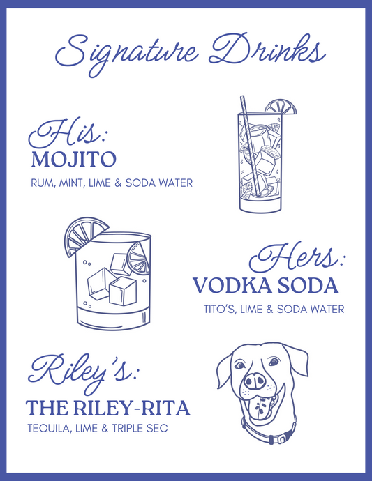 CUSTOM Digital Signature Drink Menu