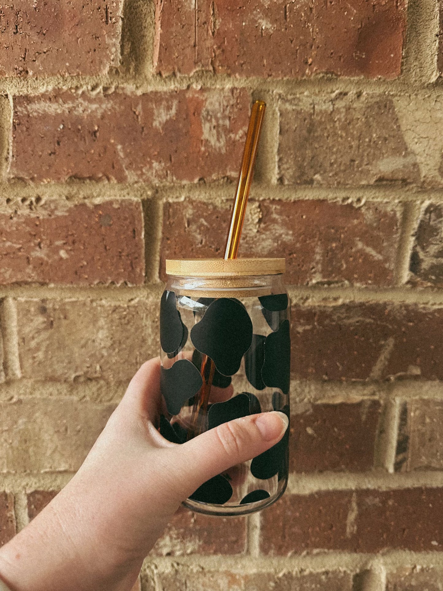 Amber Reusable Glass Drinking Straw