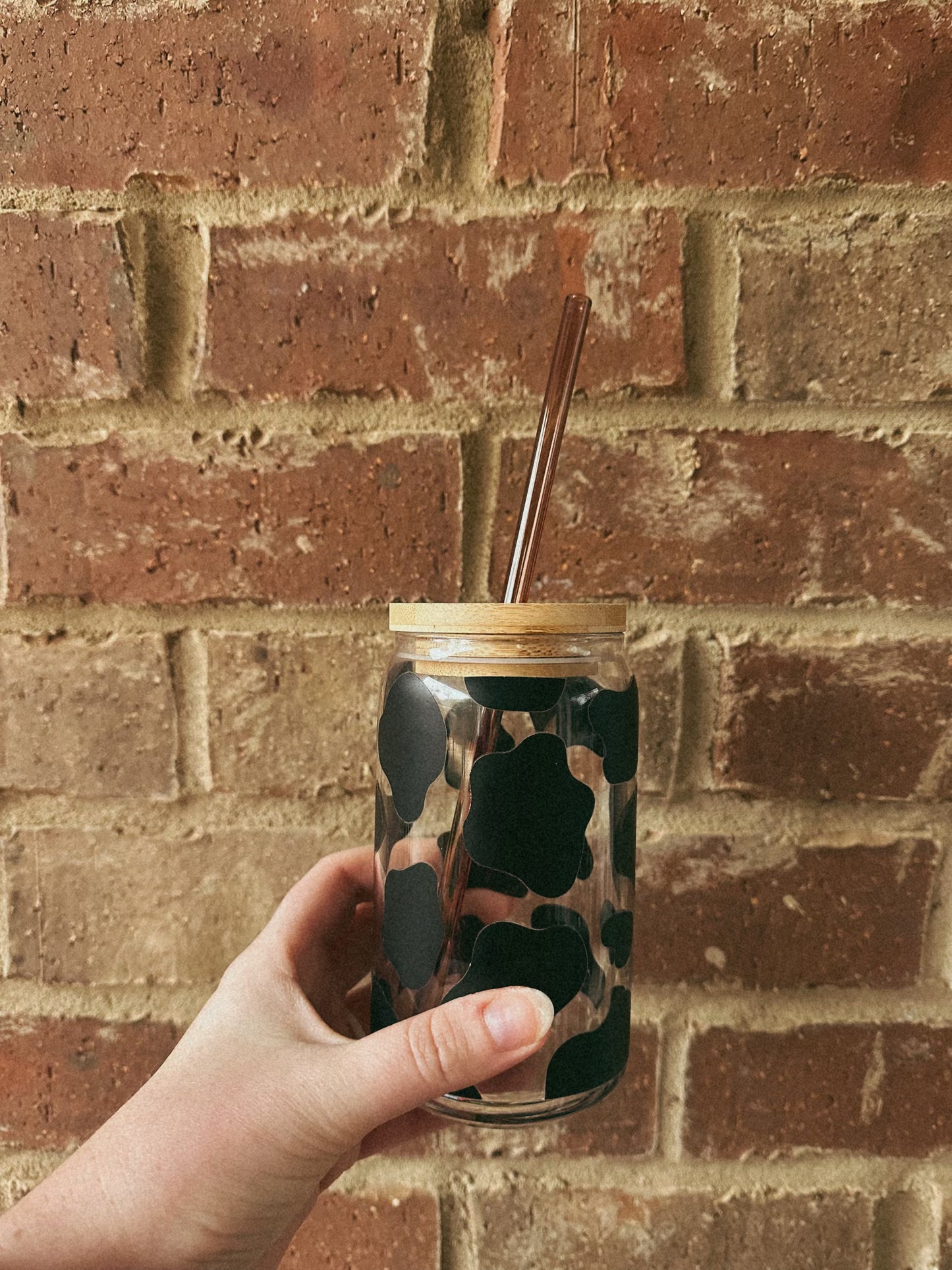 Red Reusable Glass Drinking Straw