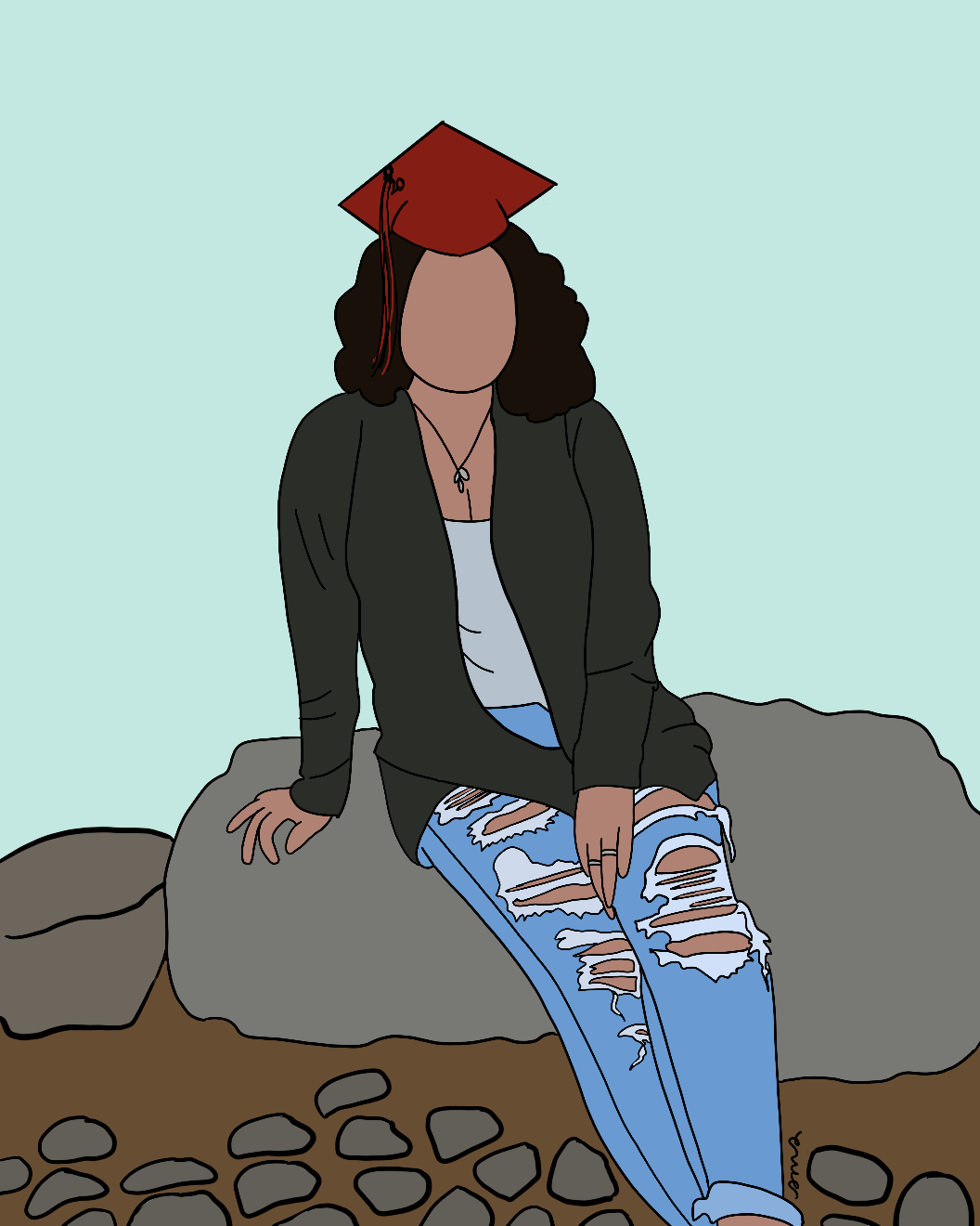 Custom Digital Portraits from Photo (Faceless) - 1/2 PEOPLE/PETS