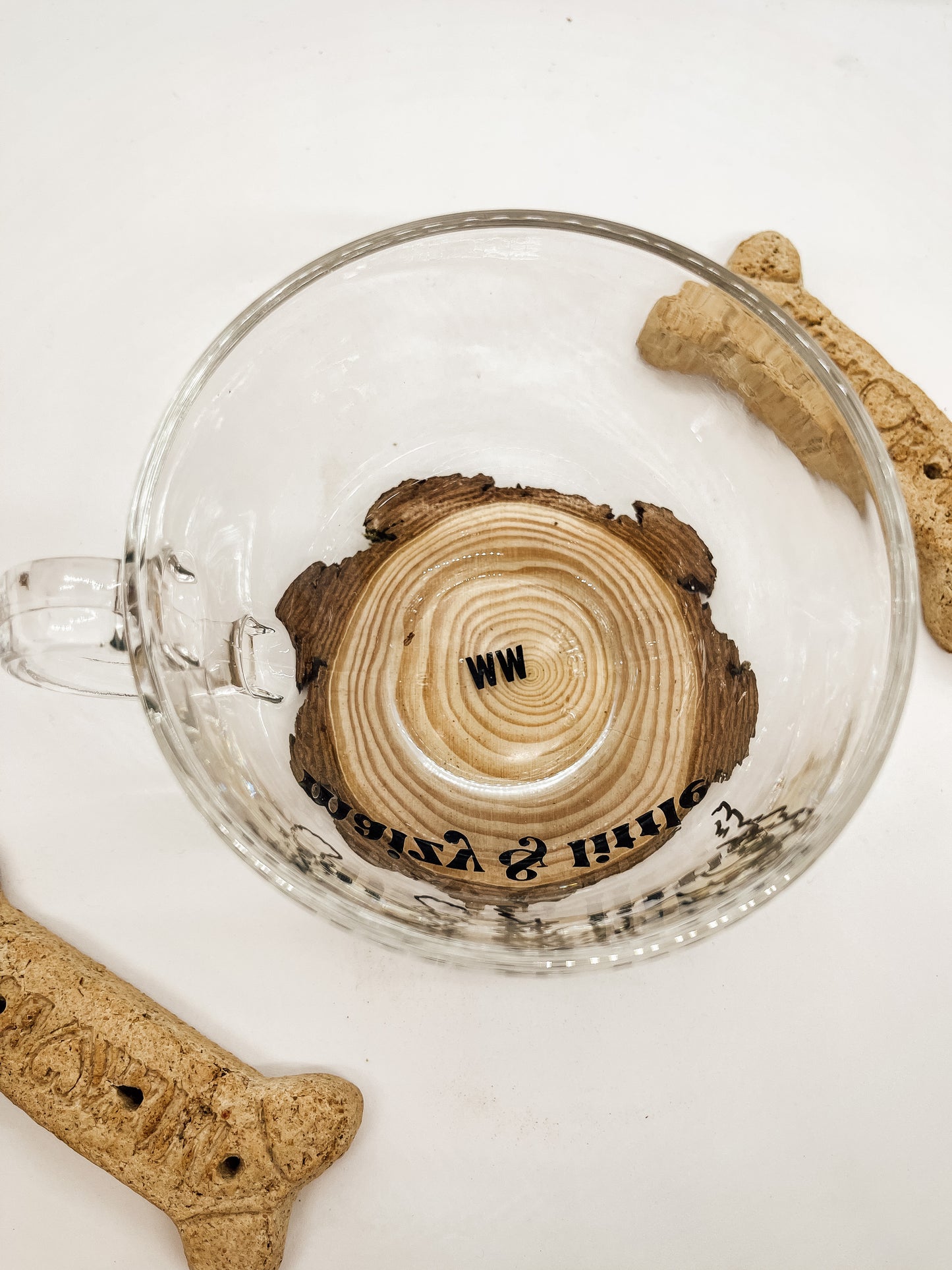 Custom Pet Ears Glass Mug: TWO PETS