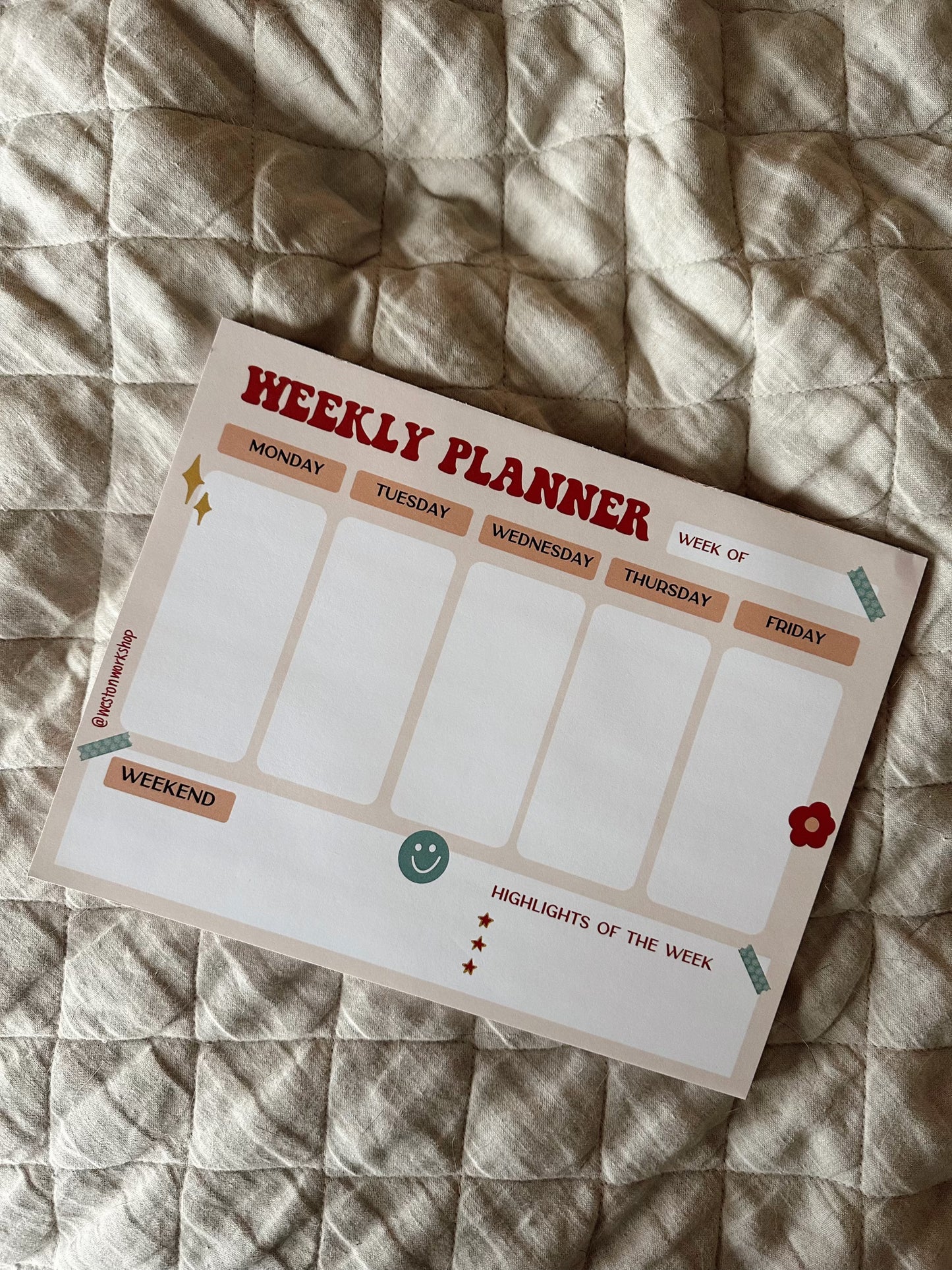 Large Weekly Planner 8.5x11 Desk Pad