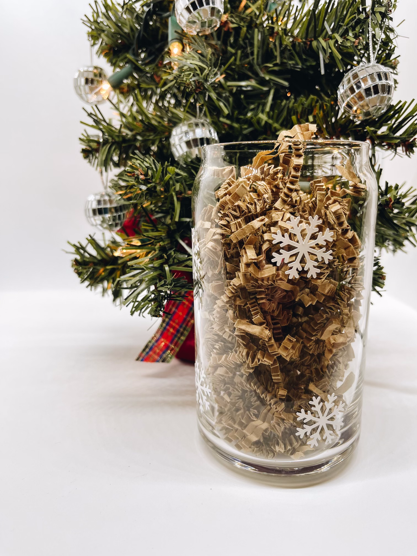 Snowflake Glass Can Cup