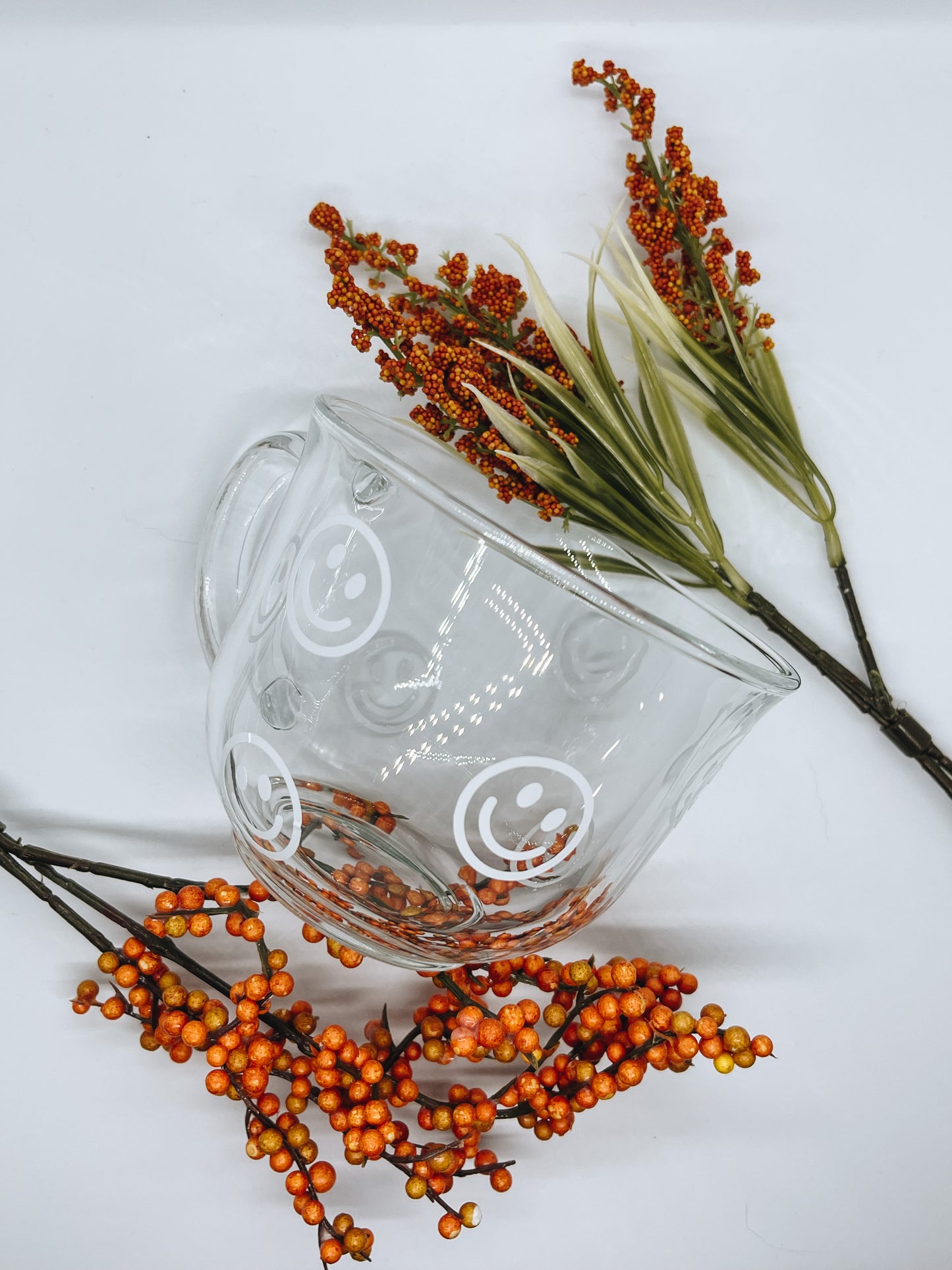 Glass Smiley Face Mug