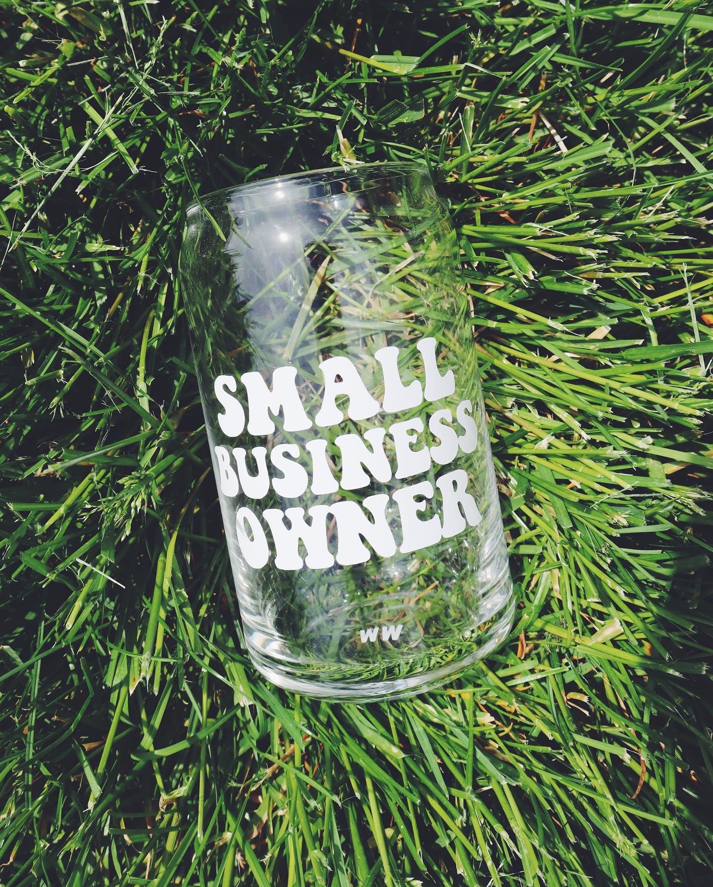Small Business Owner Glass Can Cup
