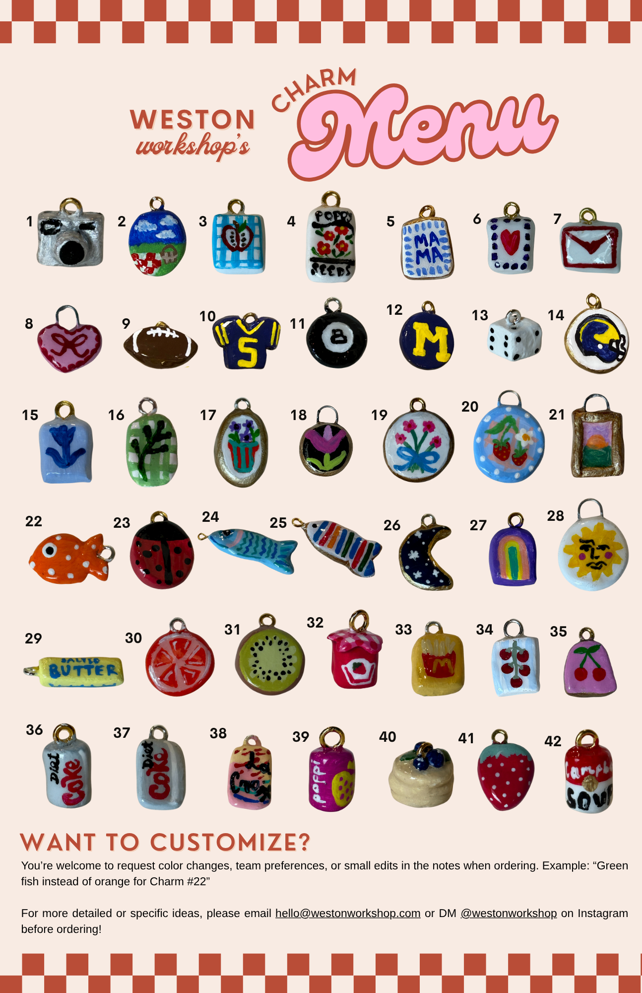 CUSTOM Handmade Clay Charm