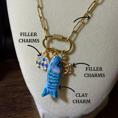 CUSTOM Handmade Clay Carabiner Necklace
