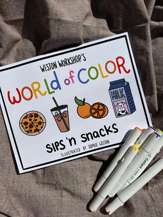 World of Color Sips 'n Snacks Coloring Book