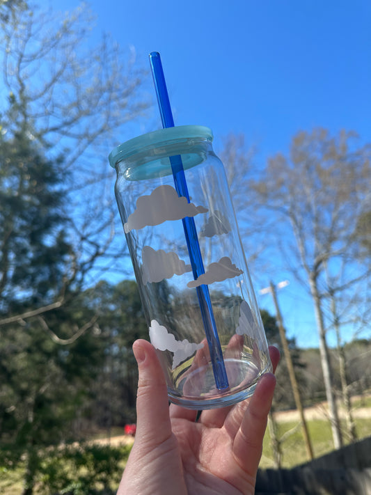 "Cloud 9" Glass Can Cup