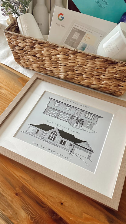 Custom Digital Portrait from Photo - B/W HOMES & BUILDINGS