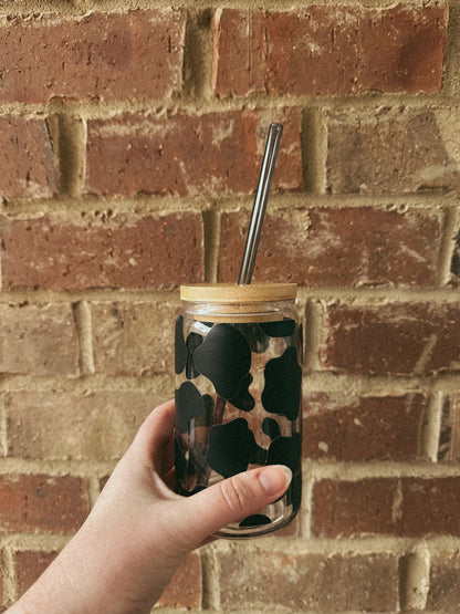 Gray Reusable Glass Drinking Straw