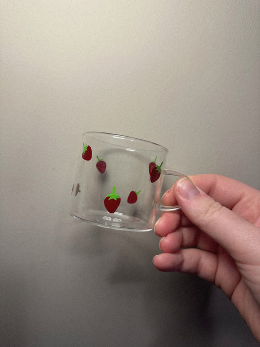 Strawberry Glass Espresso Cup