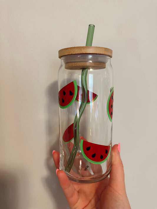 Watermelon Glass Can Cup