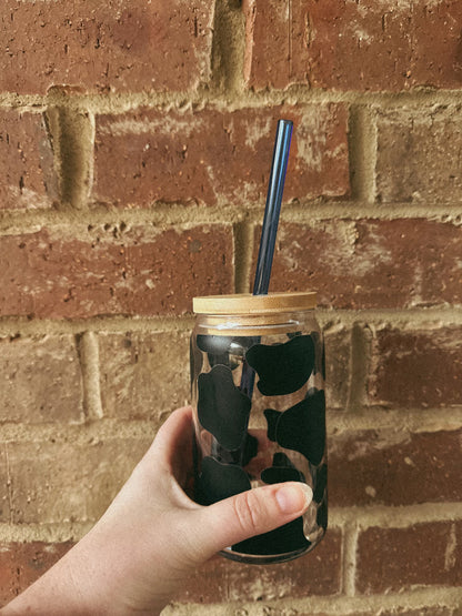 Blue Reusable Glass Drinking Straw