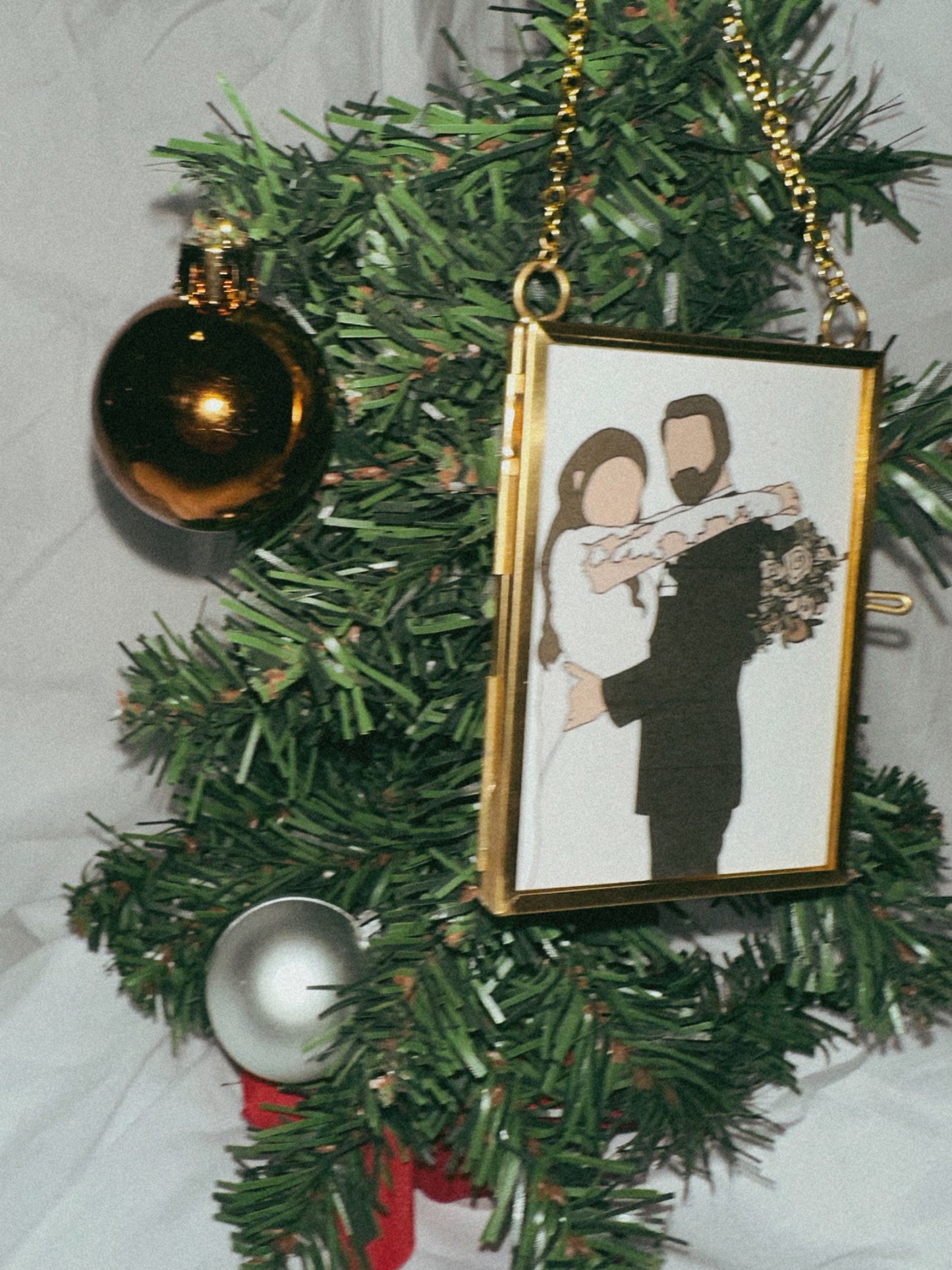 CUSTOM Digital Print Gold Frame Ornament
