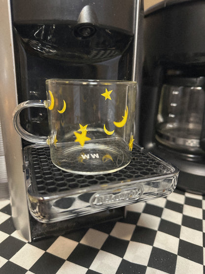 Stars & Moons Glass Espresso Cup