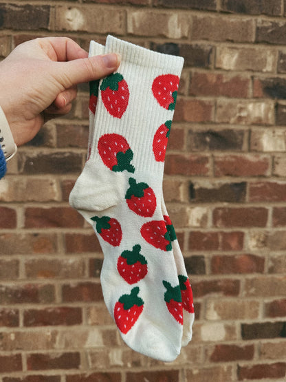 Strawberry Print Socks