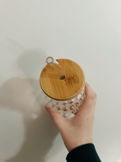 Wavy Ribbed Glass Cup