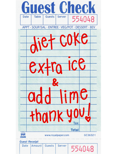 Diet Coke Guest Check Glass Can