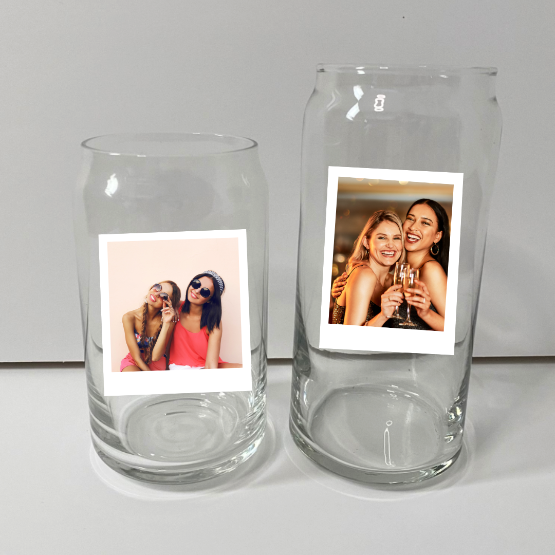 CUSTOM Polaroid Photo Glass Can Cup
