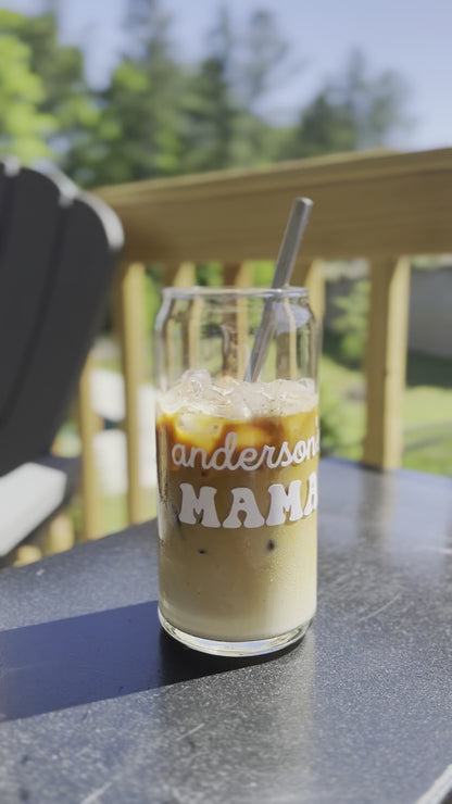 Custom Child Name/Mama Glass Can Cup