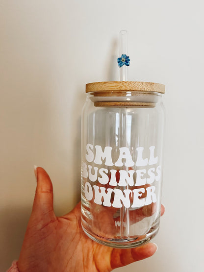 Glass Can Set: Glass, Lid & Straw