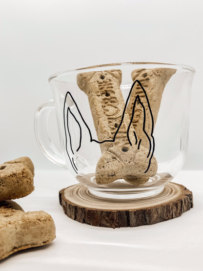 Custom Pet Ears Glass Mug: ONE PET