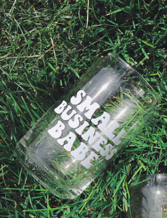 Small Business Babe Glass Can Cup