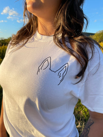 Hand Drawn CUSTOM Pet Ear Unisex T-Shirt