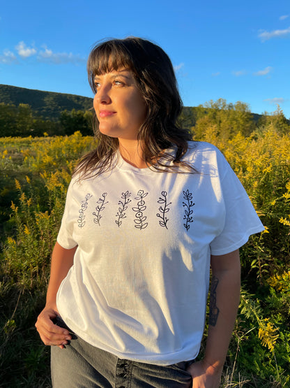 Hand-Drawn Wildflower Unisex T-Shirt