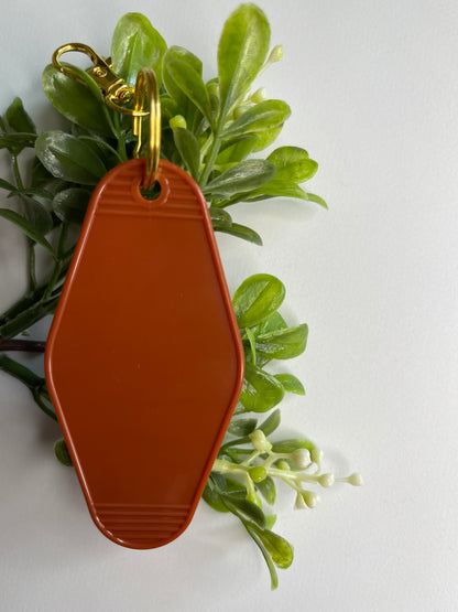 CUSTOM Vintage Motel Style Keychain