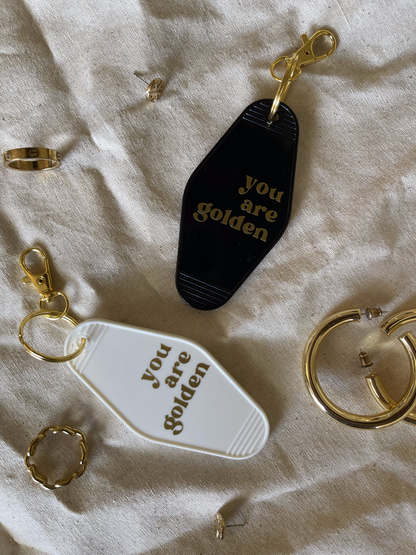 Vintage Motel Style Keychain - YOU ARE GOLDEN