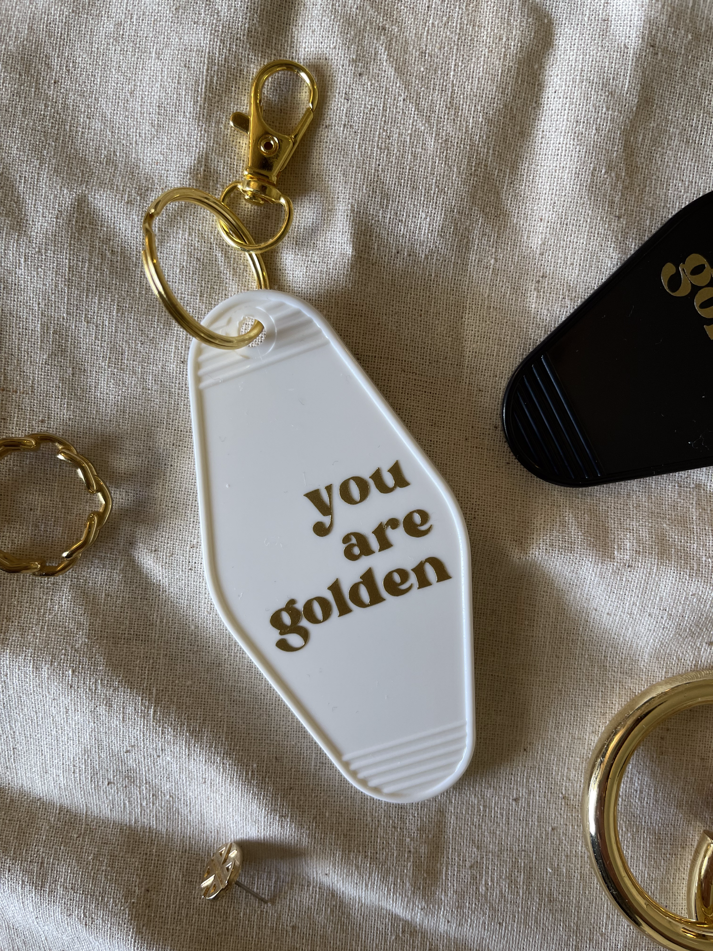 Vintage Motel Style Keychain - YOU ARE GOLDEN