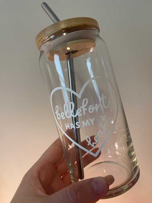"Bellefonte Has My Heart" Glass Can Cup