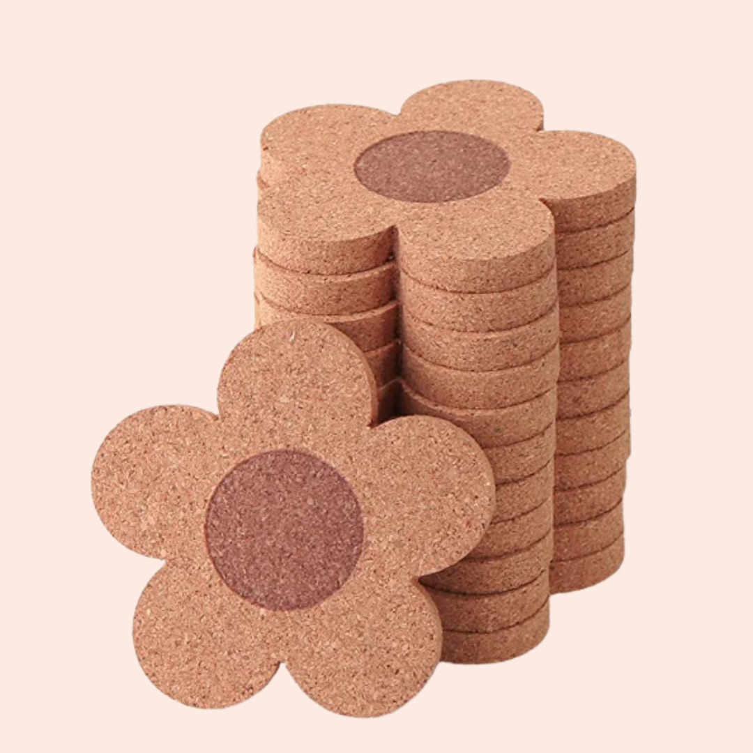 Flower Shaped Cork Coasters
