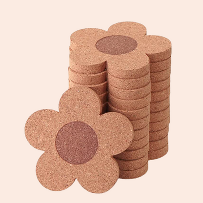 Flower Shaped Cork Coasters