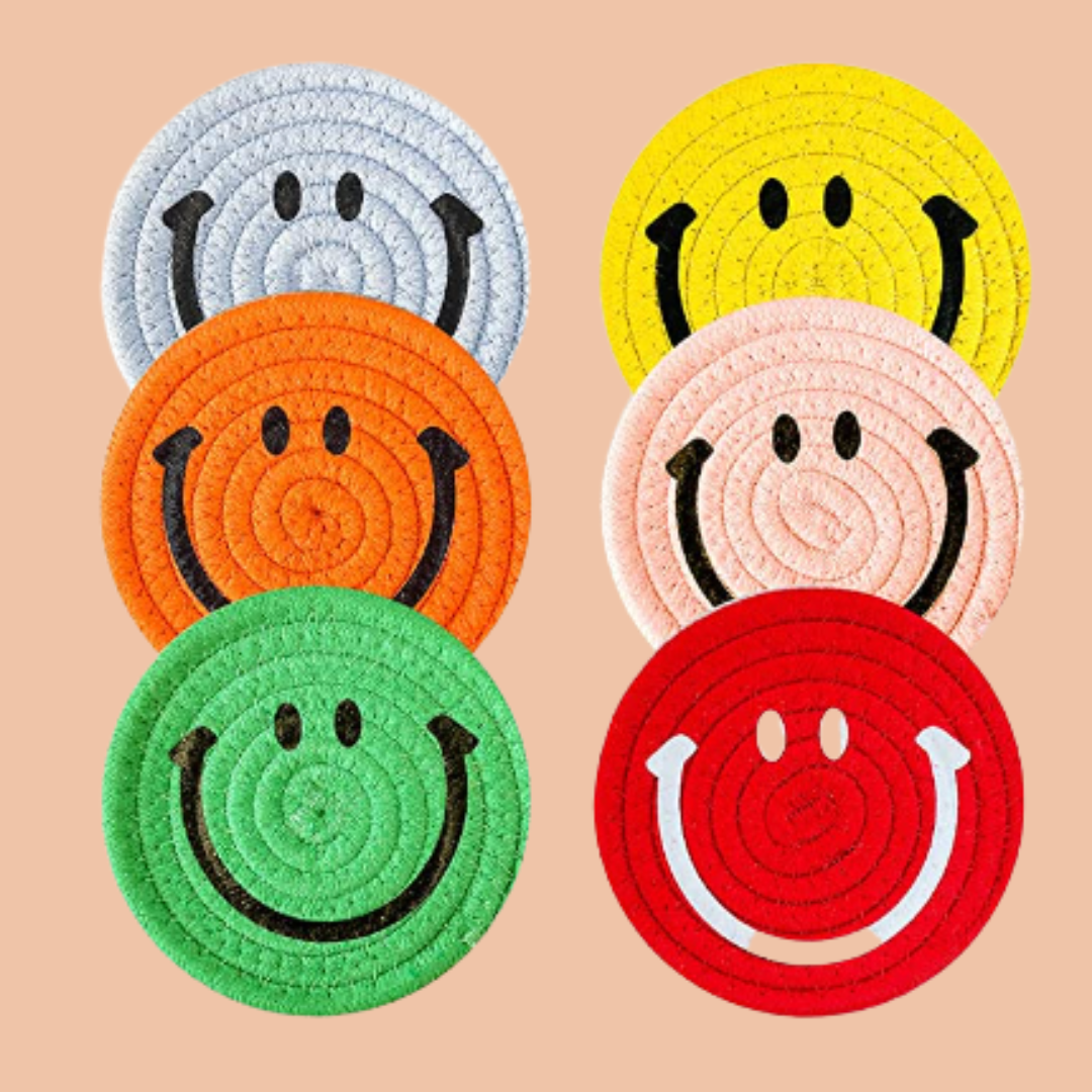 Braided Smiley Drink Coaster