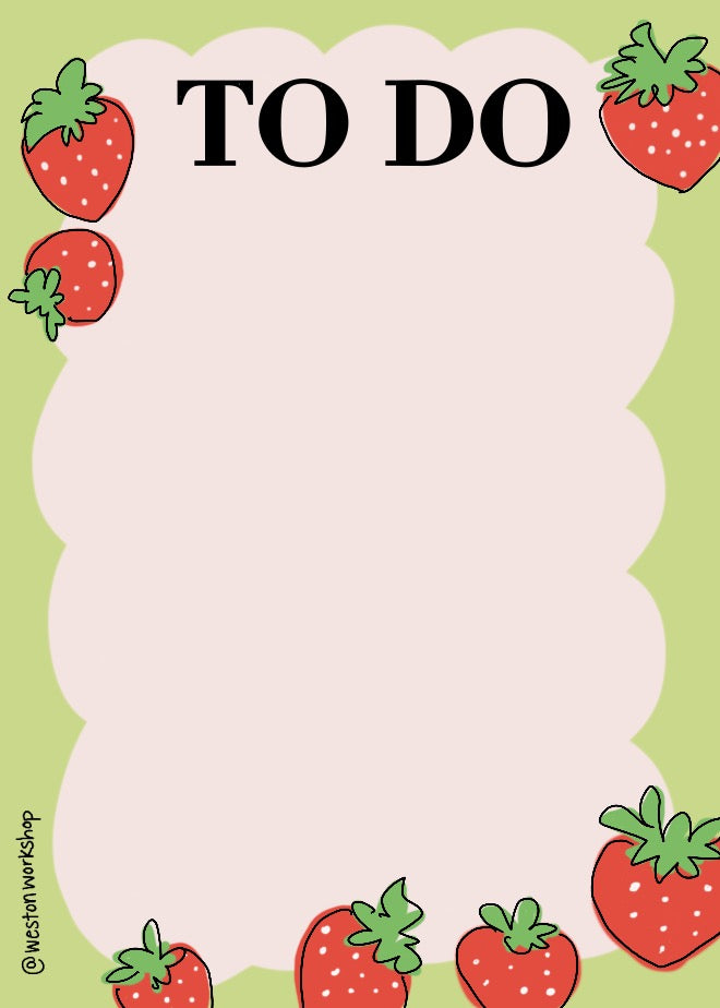 Summer Strawberry 5x7 Notepad