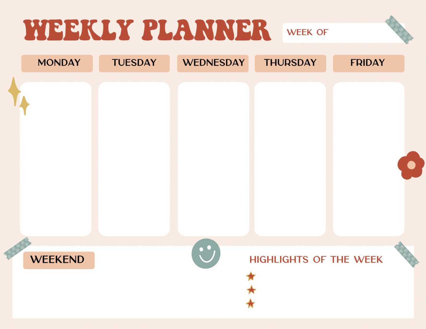 Large Weekly Planner 8.5x11 Desk Pad