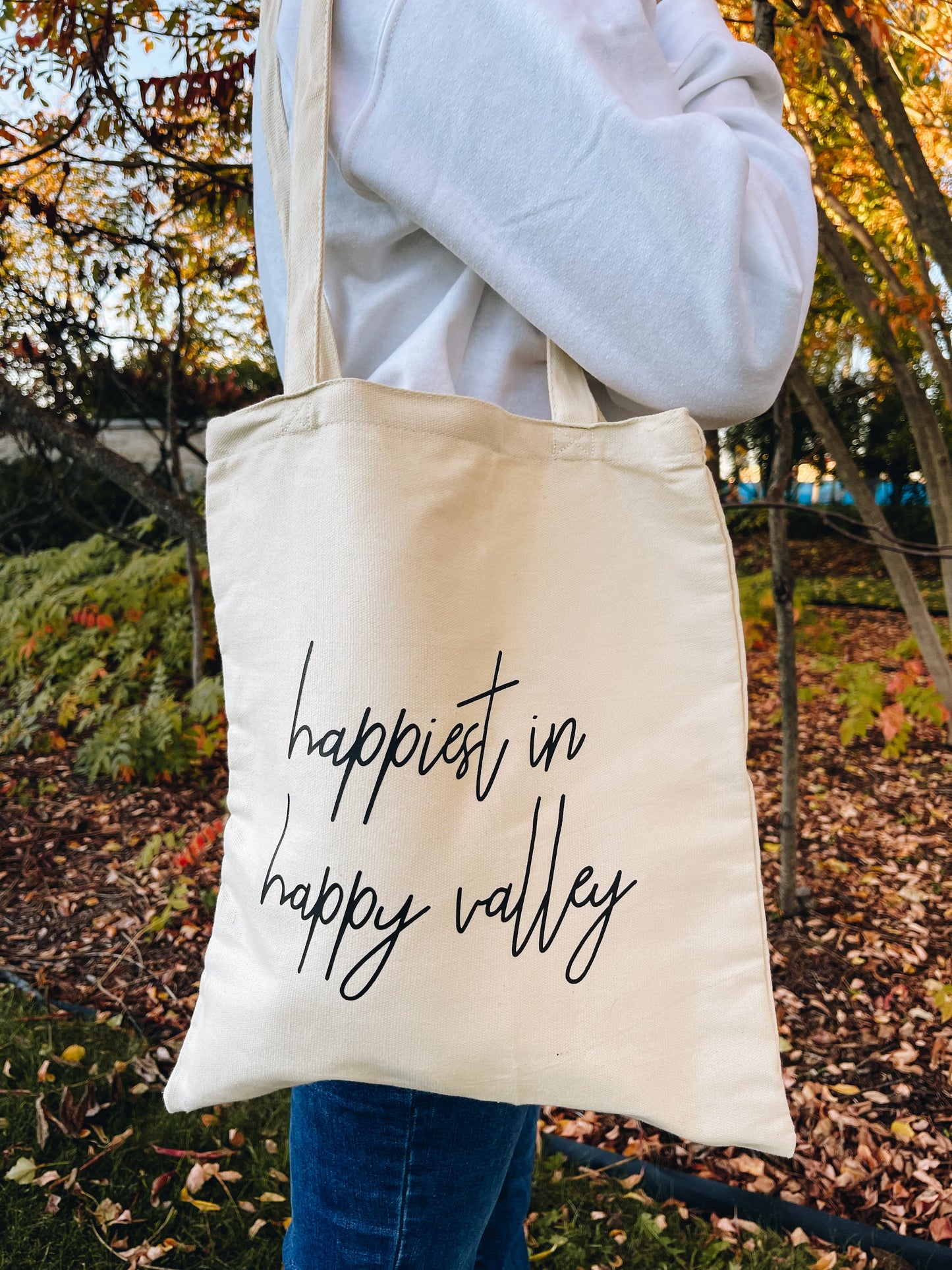 “happiest in happy valley” Canvas Tote Bag