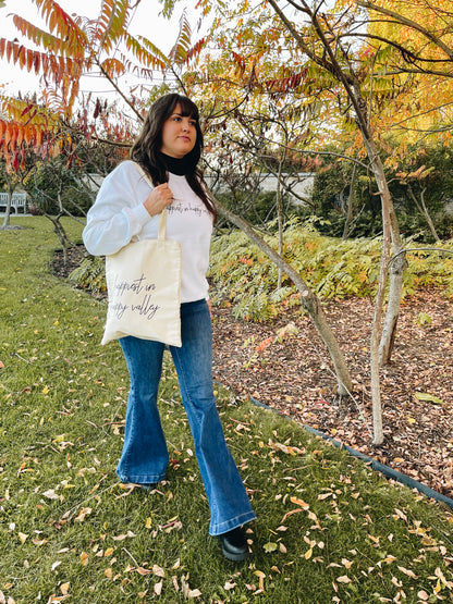 “happiest in happy valley” Canvas Tote Bag