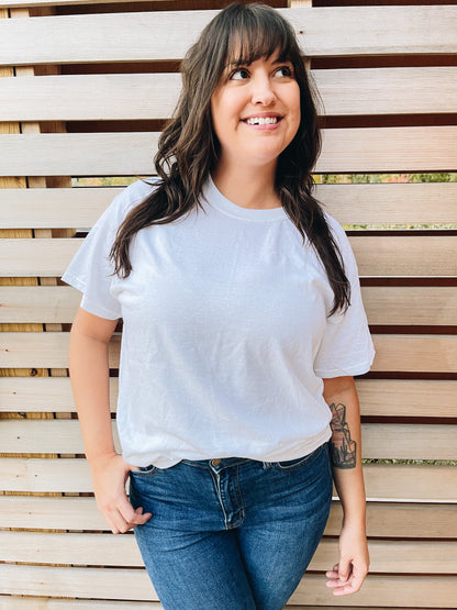 CUSTOM "happiest" White T-Shirt