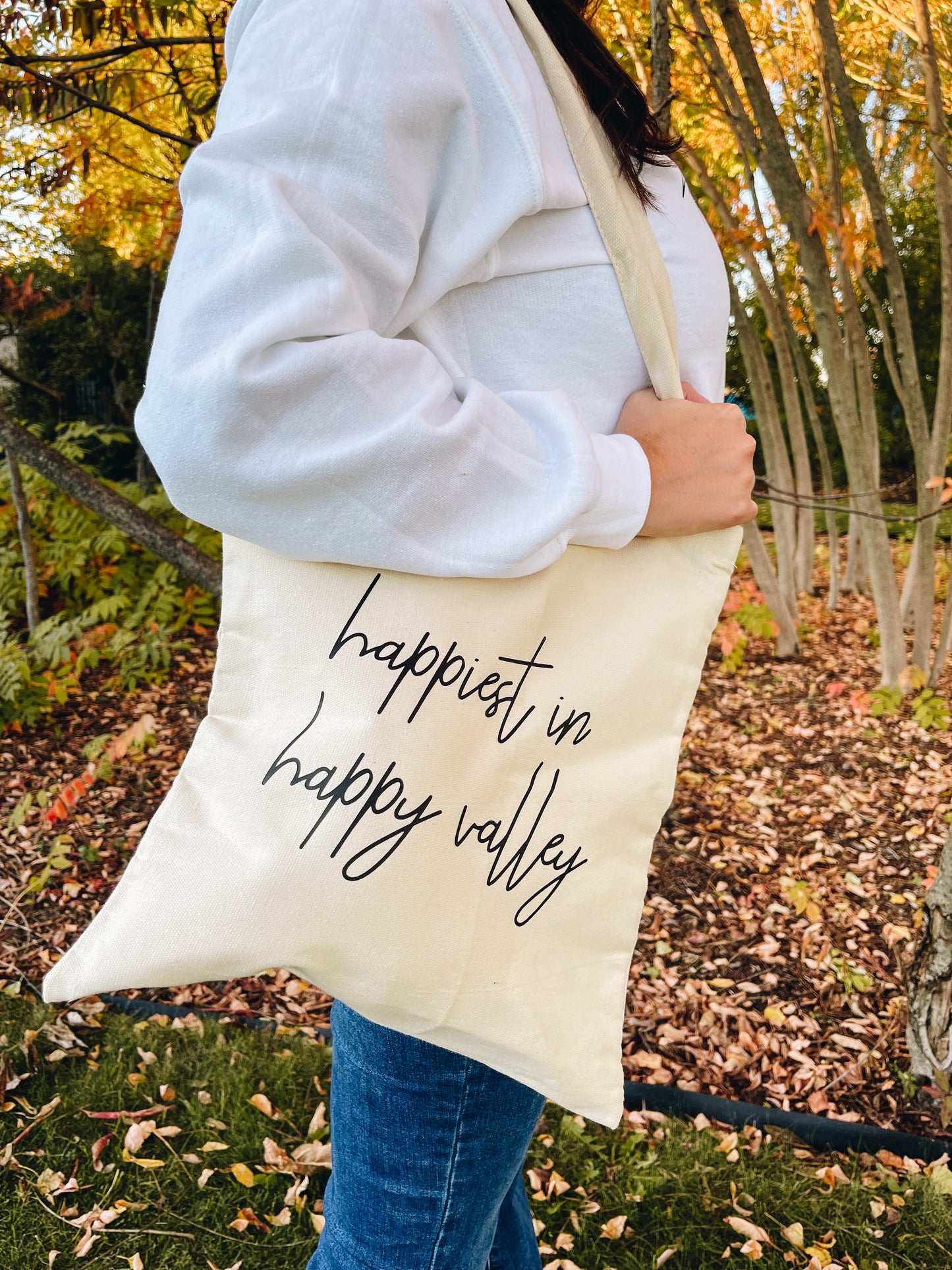 “happiest in happy valley” Canvas Tote Bag